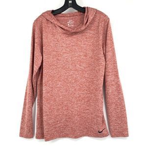 Womens Nike Hooded Running Top Marl Red Large EUC 2599 pullover